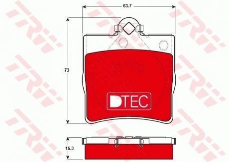 Комплект гальмівних колодок, дискове гальмо TRW GDB1335DTE (фото 1)