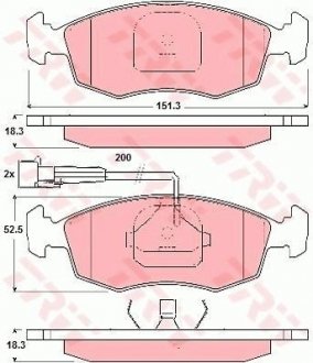 Гальмівні колодки, дискове гальмо (набір) (LUCAS) TRW GDB1341