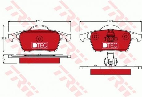 Комплект гальмівних колодок, дискове гальмо TRW GDB1389DTE