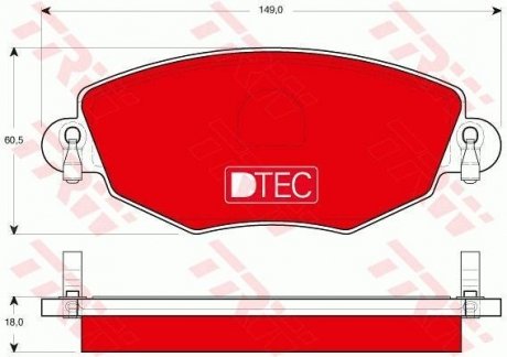 Комплект гальмівних колодок, дискове гальмо TRW GDB1434DTE