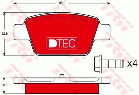 Комплект гальмівних колодок, дискове гальмо TRW GDB1485DTE