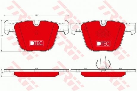 Комплект тормозных колодок, дисковый тормоз TRW GDB1502DTE (фото 1)