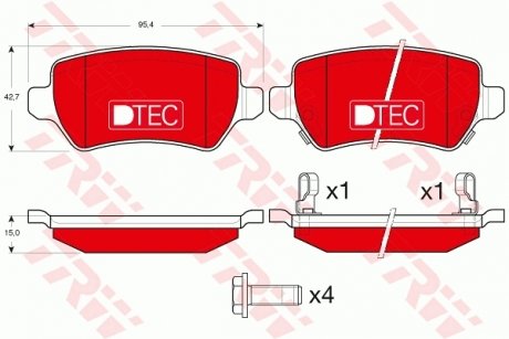 Колодки гальмівні, дискові (LUCAS) TRW GDB1515DTE