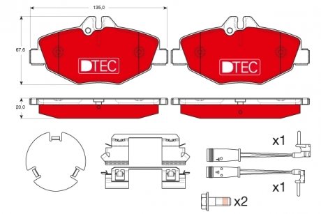 Комплект тормозных колодок, дисковый тормоз TRW GDB1542DTE (фото 1)