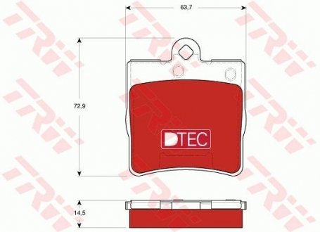 Комплект тормозных колодок, дисковый тормоз TRW GDB1545DTE (фото 1)