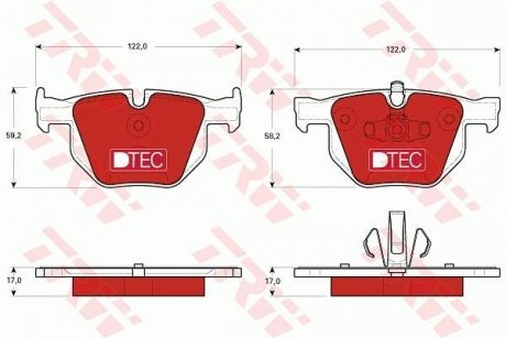 Комплект гальмівних колодок, дискове гальмо TRW GDB1560DTE