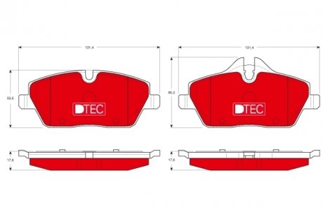 Комплект тормозных колодок, дисковый тормоз TRW GDB1611DTE (фото 1)