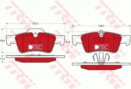 Комплект тормозных колодок, дисковый тормоз TRW GDB1643DTE