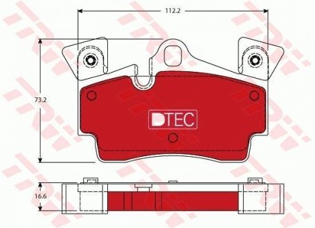 Комплект тормозных колодок, дисковый тормоз TRW GDB1652DTE