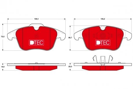 Комплект гальмівних колодок, дискове гальмо TRW GDB1683DTE