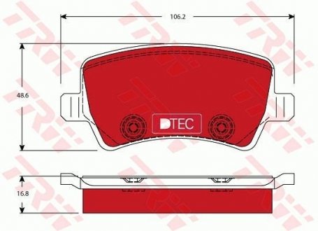 Комплект тормозных колодок, дисковый тормоз TRW GDB1685DTE (фото 1)