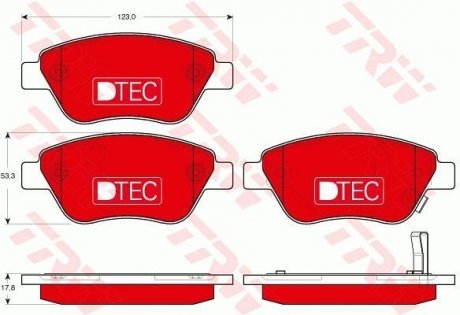 Комплект тормозных колодок, дисковый тормоз TRW GDB1700DTE