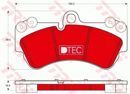 Комплект тормозных колодок, дисковый тормоз TRW GDB1720DTE (фото 1)