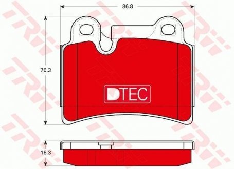 Комплект гальмівних колодок, дискове гальмо TRW GDB1722DTE