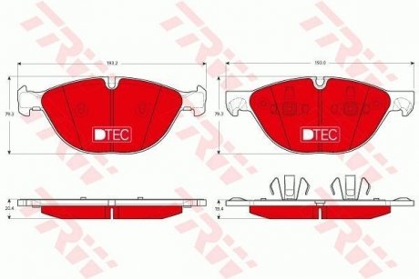 Комплект тормозных колодок, дисковый тормоз TRW GDB1728DTE (фото 1)