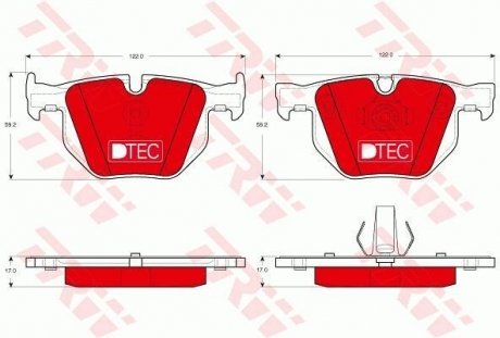 Комплект тормозных колодок, дисковый тормоз TRW GDB1730DTE (фото 1)