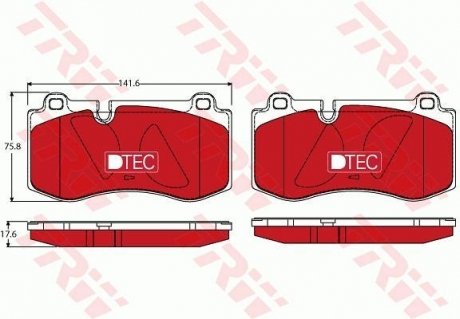 Комплект тормозных колодок, дисковый тормоз TRW GDB1733DTE (фото 1)