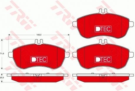 Комплект гальмівних колодок, дискове гальмо TRW GDB1736DTE (фото 1)