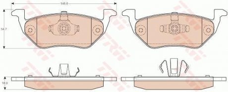 Гальмівні колодки, дискове гальмо (набір) (LUCAS) TRW GDB1754