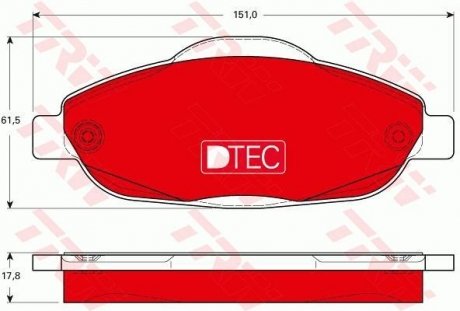 Комплект гальмівних колодок, дискове гальмо TRW GDB1761DTE