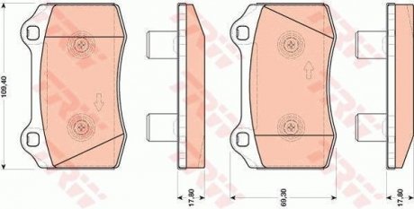 Гальмівні колодки, дискове гальмо (набір) (LUCAS) TRW GDB1773