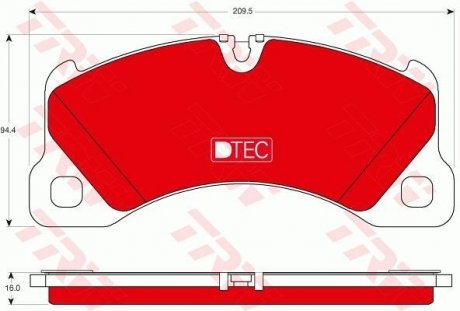 Комплект гальмівних колодок, дискове гальмо TRW GDB1774DTE