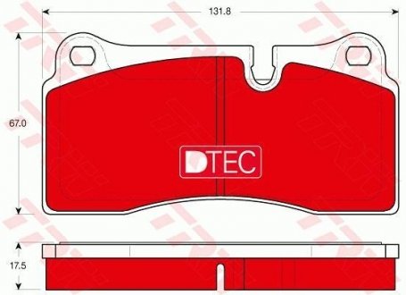 Комплект тормозных колодок, дисковый тормоз TRW GDB1816DTE (фото 1)