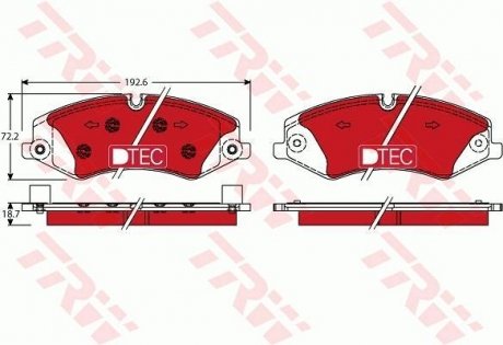 Комплект гальмівних колодок, дискове гальмо TRW GDB1898DTE (фото 1)