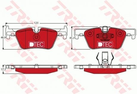 Комплект тормозных колодок, дисковый тормоз TRW GDB1919DTE (фото 1)