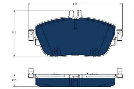 Колодки тормозные DB P. W246 14-17 ELECTRIC BLUE (LUCAS) TRW GDB1932BTE