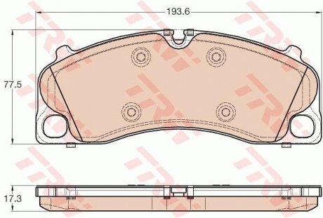 Комплект гальмівних колодок, дискове гальмо TRW GDB1952