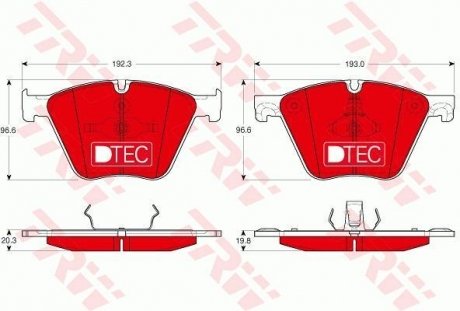 Комплект гальмівних колодок, дискове гальмо TRW GDB1964DTE