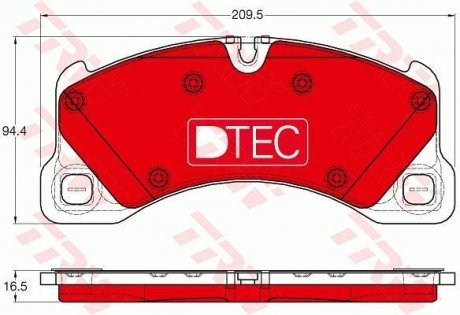 Комплект гальмівних колодок, дискове гальмо TRW GDB1969DTE