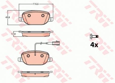 Колодки гальмівні, дискові (LUCAS) TRW GDB2077