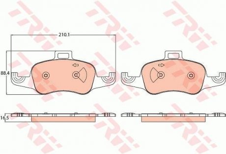 Тормозные колодки дисковые AUDI TT "F "14>> TRW GDB2120 (фото 1)