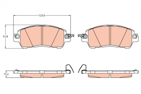 Тормозные колодки перед. Mazda 2 14- TRW GDB2122