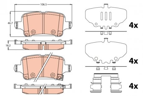 Комплект гальмівних колодок задній (LUCAS) TRW GDB2184