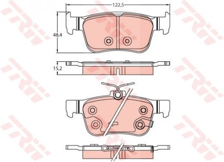 Тормозные колодки дисковые HONDA Civic "R "17>> TRW GDB2256 (фото 1)