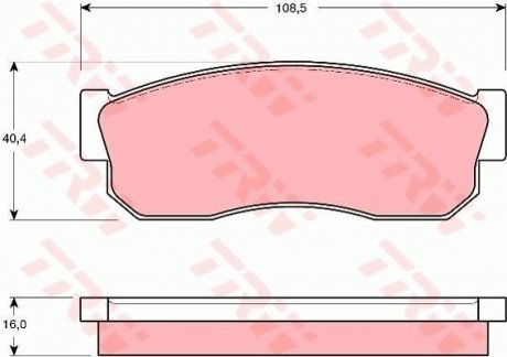 Гальмівні колодки дискові NISSAN - SUBARU Cherry/Sunny/Sunny Estate/Wagon/Sunny Van/Columbuss/E10/E TRW GDB288