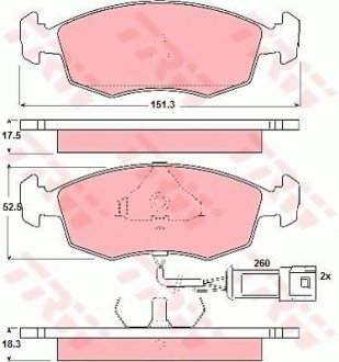 Гальмівні колодки, дискове гальмо (набір) (LUCAS) TRW GDB301