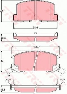 Комплект тормозных колодок, дисковый тормоз TRW GDB3058 (фото 1)