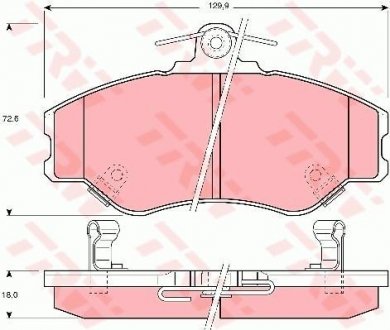 Гальмівні колодки, дискове гальмо (набір) (LUCAS) TRW GDB3089