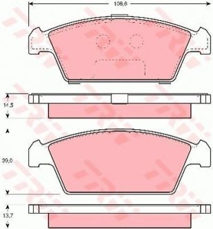 Гальмівні колодки, дискове гальмо (набір) (LUCAS) TRW GDB3108