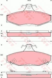 Гальмівні колодки, дискове гальмо (набір) (LUCAS) TRW GDB3135