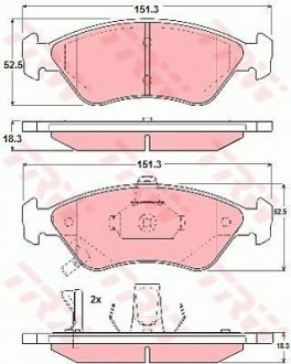 Тормозные колодки, дисковый тормоз (набор) (LUCAS) TRW GDB3173