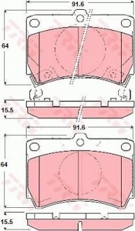 Тормозные колодки, дисковый тормоз (набор) (LUCAS) TRW GDB3206 (фото 1)