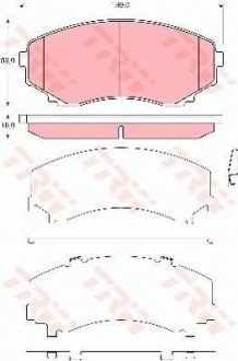 Комплект тормозных колодок, дисковый тормоз TRW GDB3326 (фото 1)