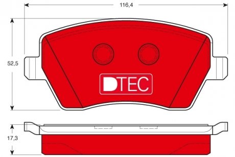 Комплект тормозных колодок, дисковый тормоз TRW GDB3332DTE (фото 1)