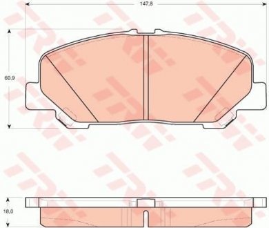 Комплект тормозных колодок, дисковый тормоз TRW GDB3455 (фото 1)