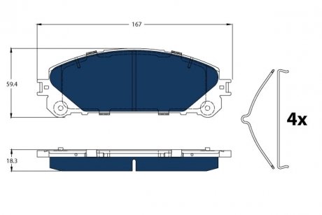 Тормозные колодки LEXUS P. RX 450H 3,5 08-15 ELECTRIC BLUE (LUCAS) TRW GDB3484BTE